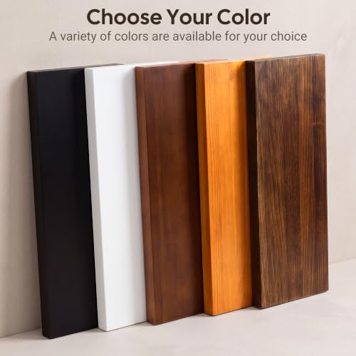 Dark Walnut 24 Inch Solid Pine Floating Shelves Set of 2 Wall Storage