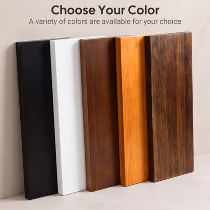 Dark Walnut 24 Inch Solid Pine Floating Shelves Set of 2 Wall Storage