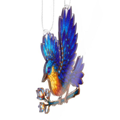 Bluebird Christmas Ornament - Sapphire Wing Songbird Holiday Decor