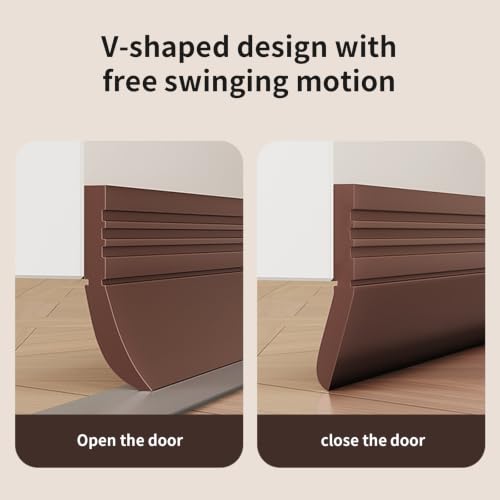 Brown Door Draft Stopper Bottom Door Seal Weather Stripping Gap Blocker