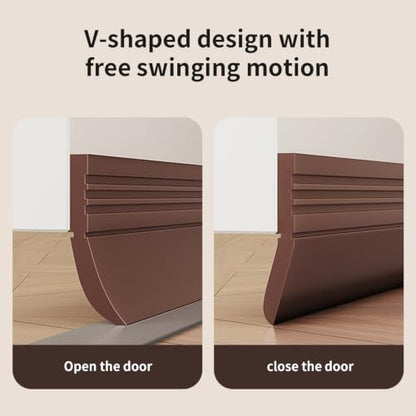 Brown Door Draft Stopper Bottom Door Seal Weather Stripping Gap Blocker