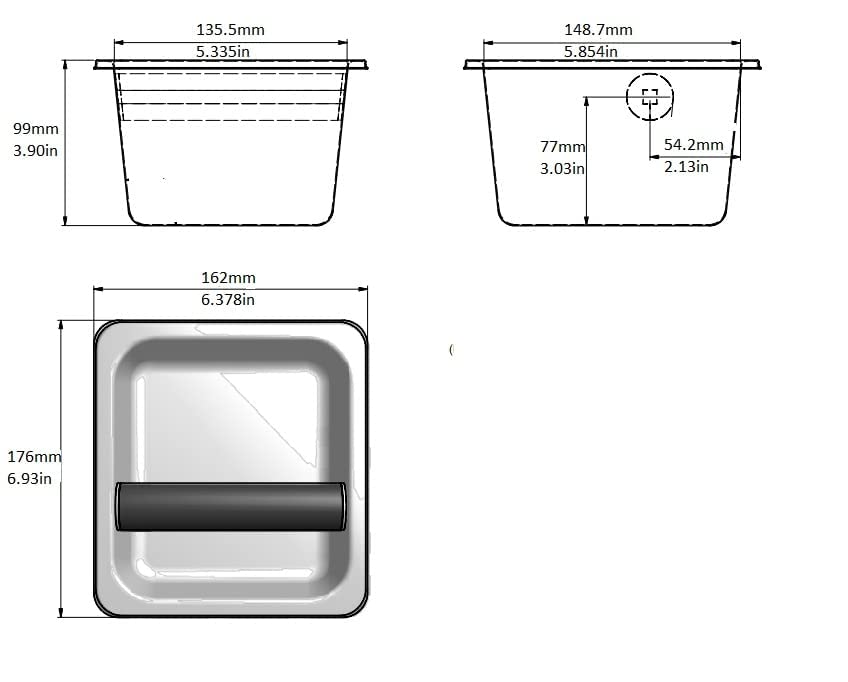 Rattleware Heavy-Duty Knock Box - All-Stainless Espresso Puck Disposal for Baristas – Welded Bar, Durable & High-Performance (6" x 5.5" x 4")