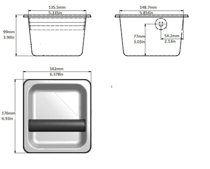 Rattleware Heavy-Duty Knock Box - All-Stainless Espresso Puck Disposal for Baristas – Welded Bar, Durable & High-Performance (6" x 5.5" x 4")