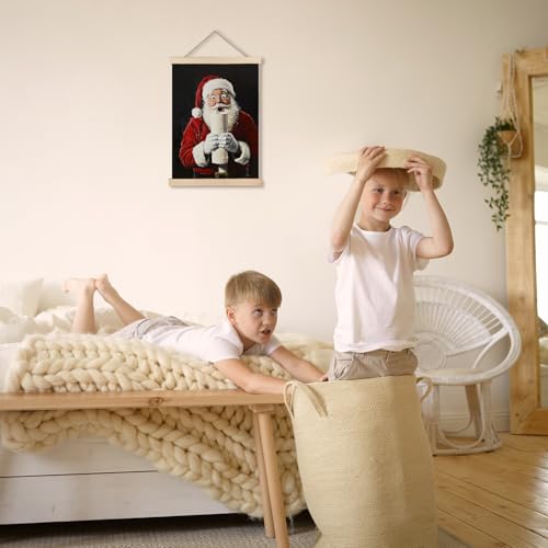 Exqcom Santa Bathroom Decor Wall Art Poster - Funny Christmas Toilet Humor, 12x16 Inches - Variation of THIS listing