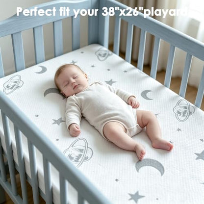 Baby Pack and Play Mattress 38x26 Memory Foam Dual Firm & Plush Support