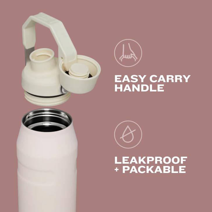 Stanley IceFlow Fast Flow Water Bottle 16 oz | Angled Spout Lid | Lightweight and Leakproof for Travel and Sports | Insulated Stainless Steel | BPA-Free |Tigerlily