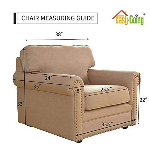 Easy-Going Chair Sofa Slipcover Reversible Sofa Cover Water Resistant Couch Cover Furniture Protector Cover with Elastic Straps for Pets Kids Children Dog Cat (Chair, Camel/Ivory)