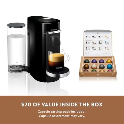 Nespresso VertuoPlus Deluxe Coffee and Espresso Machine by De'Longhi, 37 Oz, Black