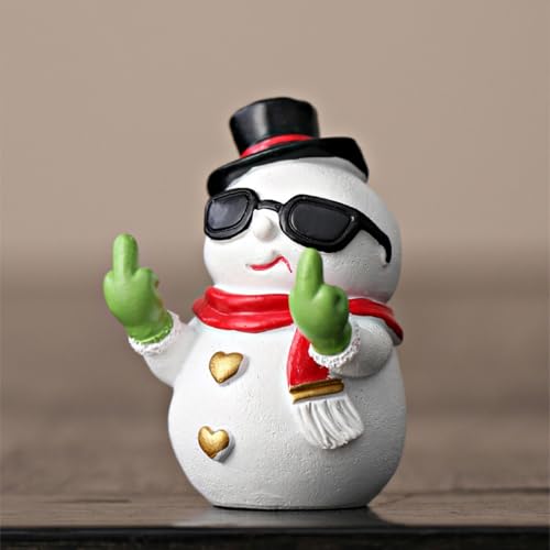 Funny Santa Snowman Statue Figurine - Christmas Decor Xmas Gifts - Snowman Variation