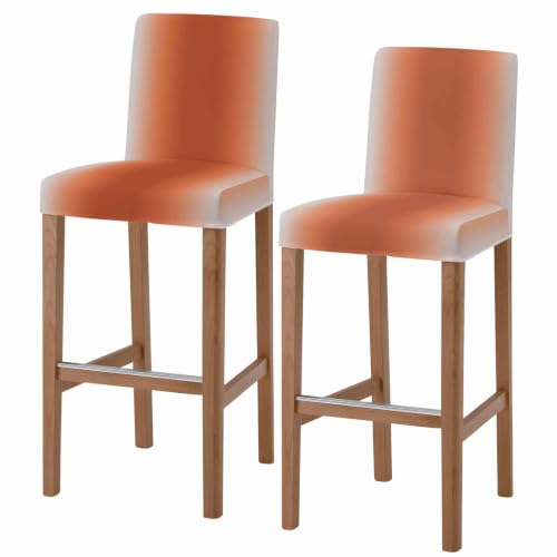 Rust Orange Ombre Bar Stool Covers Set of 2 - Stretch Counter & Pub Chairs