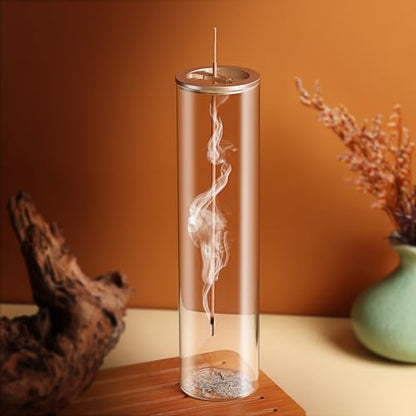 Incense Holder for Sticks with Anti-Ash Design - Sandblasted Gold, 1 Pack