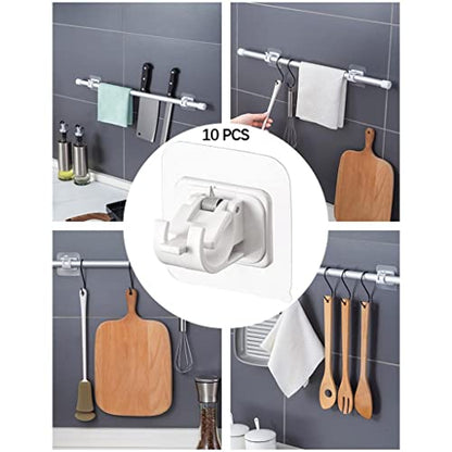 10 Pieces Self-Holding Curtain Rod Brackets No Nails for Kitchen Living Room