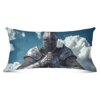20x26in Viking Warrior Sword Plush Pillow Case with Hidden Zipper - Soft Cozy Fabric