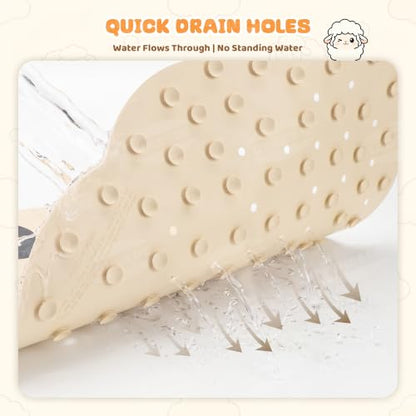 UNEEDE Non Slip Bathtub Mat for Kids Sheep Design - Safe Bath Accessory