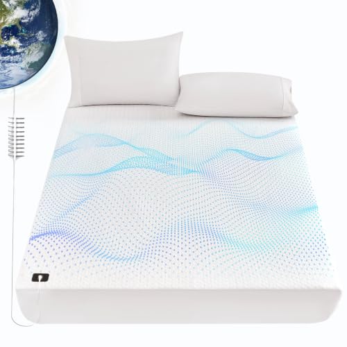 Grounding Fitted Sheet King Size Ivory White with Silver Fiber - Sleep & Wellness