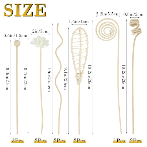12Pcs 11-Inch Natural Rattan Reed Diffuser Sticks for Aromatherapy & Home Decor