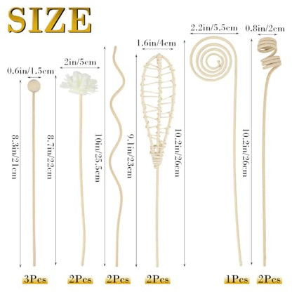 12Pcs 11-Inch Natural Rattan Reed Diffuser Sticks for Aromatherapy & Home Decor