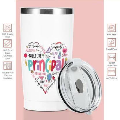 Principal Appreciation Gifts 20 oz Stainless Steel Insulated Tumbler - Birthday, Christmas, Office, Boss, Coworker, Teacher Variation of Principal Cute 1117
