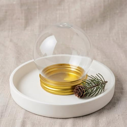 10pcs Plastic Snow Globe with Gold Screw Top Lid - 2 Inch Craft Ball