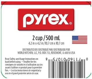 Pyrex Measuring Cup - Clear Design with Red Graphics | 1 Quart Capacity