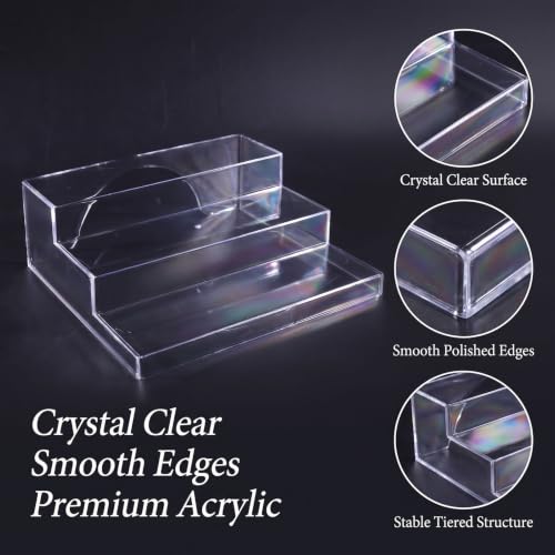 Clear 3-Tier Perfume and Makeup Organizer Rack Set - 2 Pack