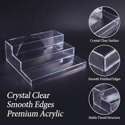 Clear 3-Tier Perfume and Makeup Organizer Rack Set - 2 Pack
