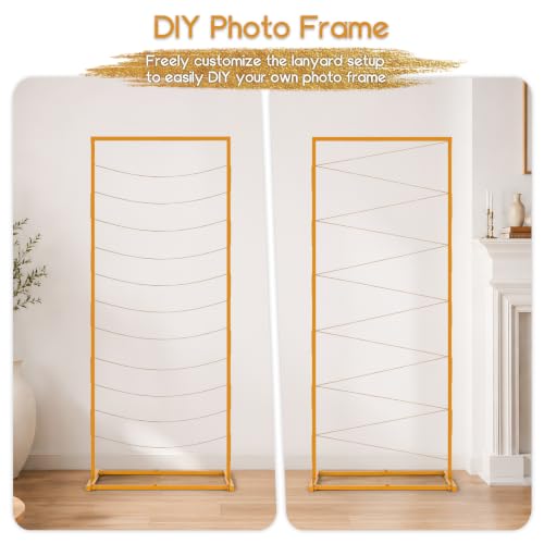 Gold Photo Display Board with Clips & Rope for Graduation & Weddings