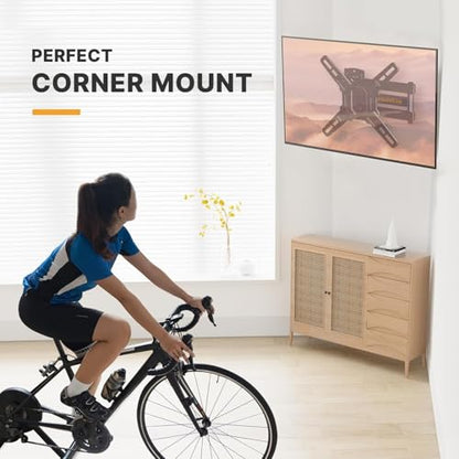 Perlegear Full Motion TV Wall Mount Bracket for Most 13-43 Inch LED LCD Flat Curved Screen TVs & Monitors, Swivel Tilt Extension with Articulating Arms, Max VESA 200x200mm up to 44lbs