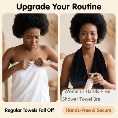 Women's Adjustable Hands-Free Towel Wrap for Post-Shower Comfort