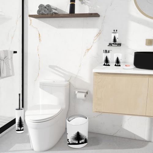 6-Piece Bathroom Accessory Set with Trash Can and Dispensers