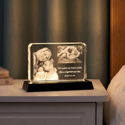 3D Crystal Photo Gift - Personalized Anniversary & Wedding Keepsake - Variation B