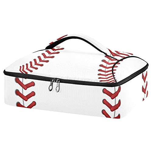 Kigai Sport Baseball Print Casserole Dish Carrier for Hot or Cold Food Storage,Insulated Casserole Carrying Case Perfect for Parties, Picnics and Camping; Fits 9” x 13”Baking Dishes