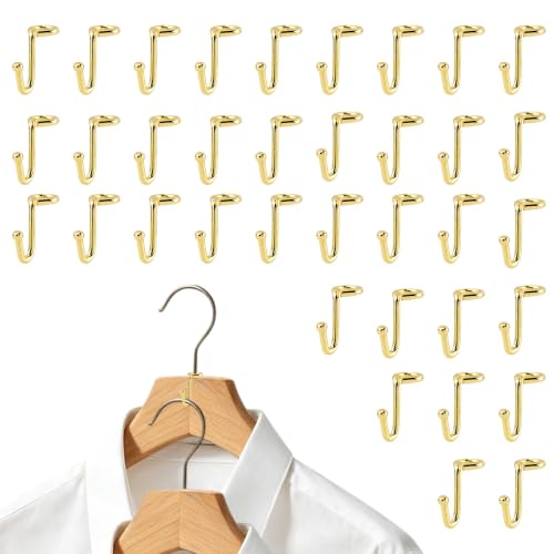 Gold 36 Pack Metal Clothes Hanger Connector Hooks Space Saver Closet Organizer