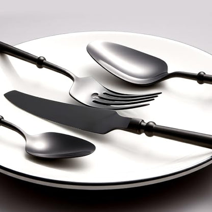 Round Handle Stainless Steel Flatware Set for 4 - 16 Pieces Silverware Cutlery