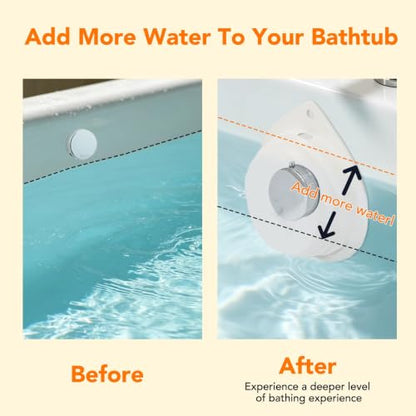 Magnetic Silicone Bathtub Overflow Drain Cover - Adjustable Water Level, 4.6 Inch Fit
