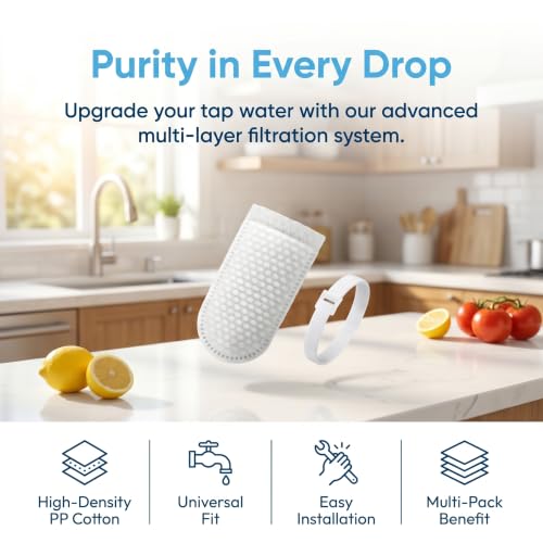50PCS High Density Faucet Filter Cotton Bag for Kitchen & Bathroom Sink