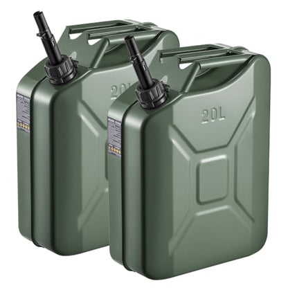 20L Green Metal Water Containers with Spout & Handle - 2 Pack