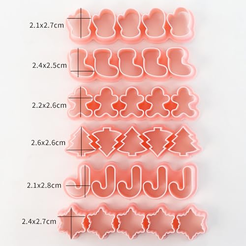 Mini Halloween Ghost Cookie Cutters Set - 6 Styles, 1 Inch Plastic Biscuit Molds for Cookies and Treats Christmas
