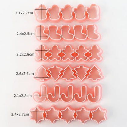 Mini Halloween Ghost Cookie Cutters Set - 6 Styles, 1 Inch Plastic Biscuit Molds for Cookies and Treats Christmas
