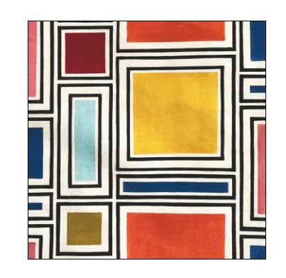Abstract Geometric Cocktail Napkins - Mid Century Blocks, 20 Count