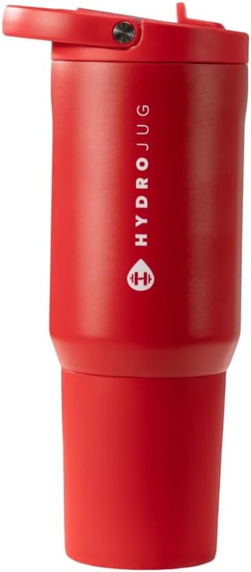 HydroJug Sport - 20oz Stainless Steel Tumbler with Straw | Vacuum Insulated & Leakproof, Ergonomic Design in Alumni Red
