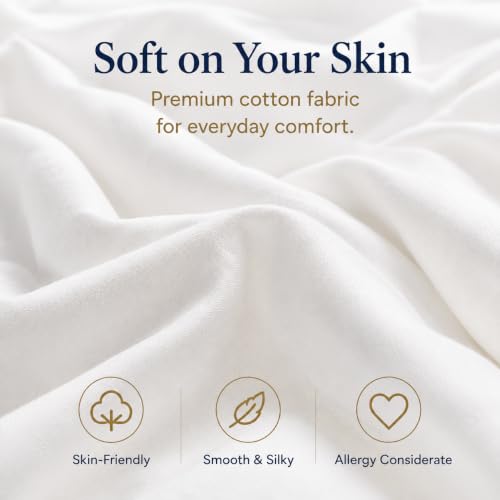 King Fluffy White Comforter - Marshmallow Duvet Insert for All Seasons
