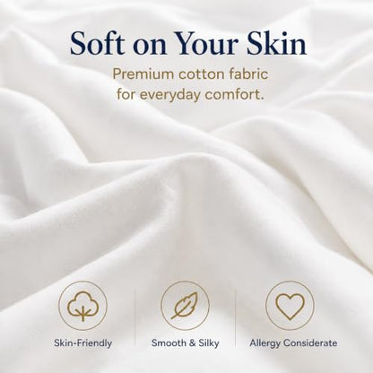 King Fluffy White Comforter - Marshmallow Duvet Insert for All Seasons