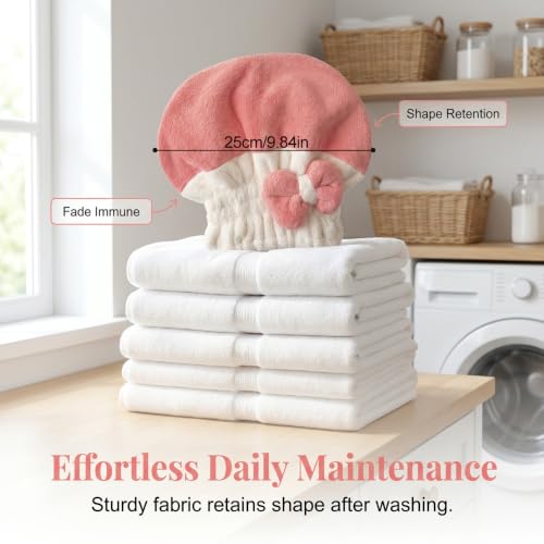 Microfiber Hair Towel Cap - Soft Coral Fleece Wrap with Elastic Fit - Purple