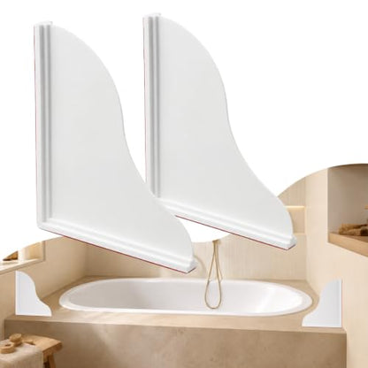 2 Pack Silicone Shower Splash Guard - Self Adhesive Corner Water Barrier