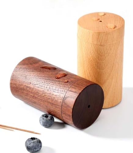 Wooden Toothpick Dispenser with Magnetic Top - 180 Pcs, Type 3
