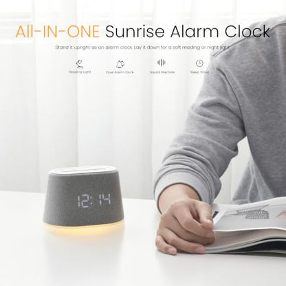 Sunrise Alarm Clock with Sound Machine and Night Light for Bedroom Dorm