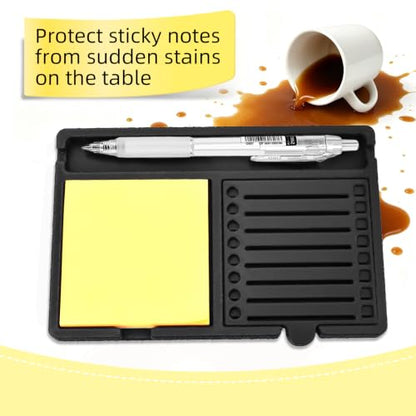 3x3 Inch Sticky Note Holder with Templates and Dispenser for Office Home and School