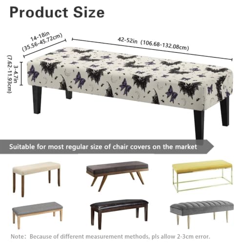 Halloween Bat Bow Stretch Bench Cover - Soft Slipcover for Dining & Kitchen Benches - Variation of THIS listing