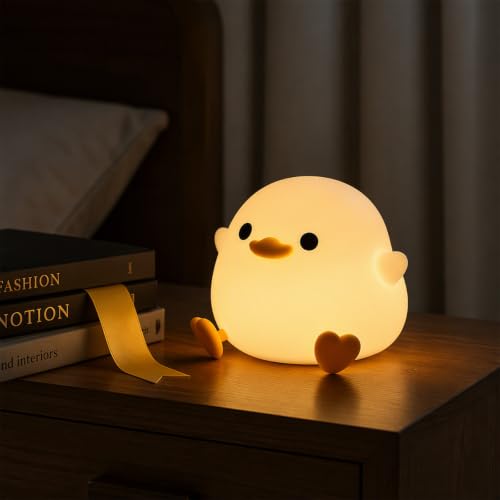 Rechargeable Silicone Duck Night Light - Soft Dimmable Bedside Lamp for Kids & Nursery